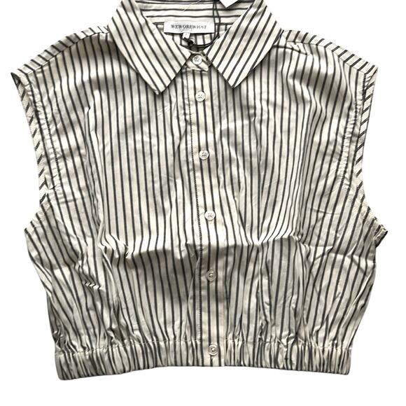 NWT REVOLVE We Wore What sleeveless popover top pinstripe S - Picture 1 of 8